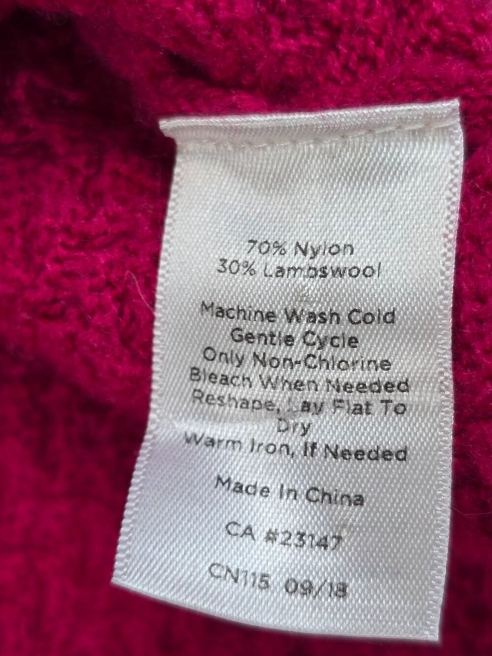 Talbots Petite Raspberry Pink Textured Sweater Long Sleeve Large LP Wool Blend - Picture 3 of 5